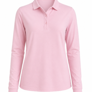 CAMISA TIPO POLO MANGA LARGA EN ALGODÓN DAMA