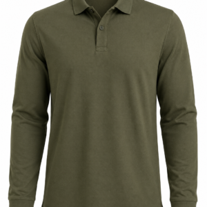 CAMISA TIPO POLO MANGA LARGA EN ALGODÓN HOMBRE